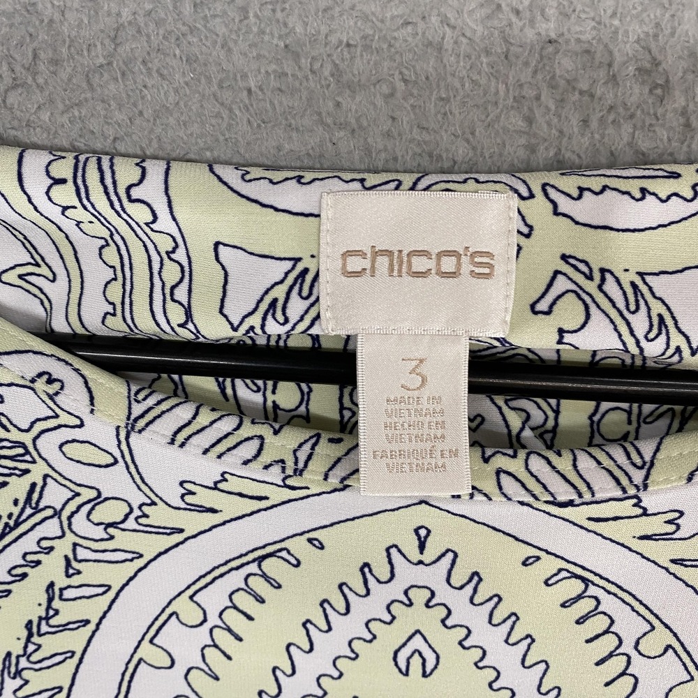 Chicos Shift Dress Womens 3 / XL Maximalist Paisley Boho Knee Length Cruise‎ - Picture 6 of 15